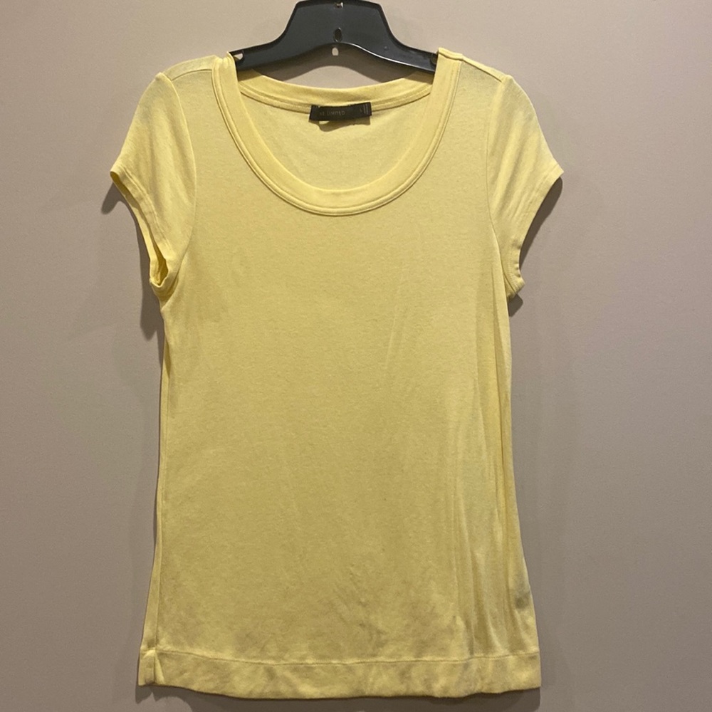 The Limited yellow scoop neck fitted t-shirt